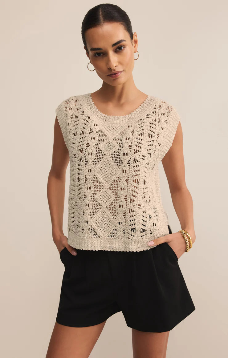 BAROQUE CROCHET SWEATER TOP