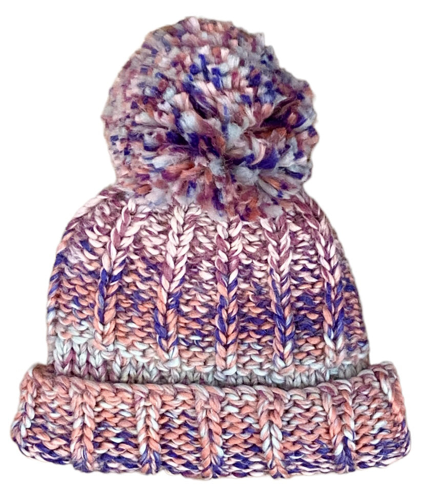 BABETTE POM BEANIE in Plum or Light Pink