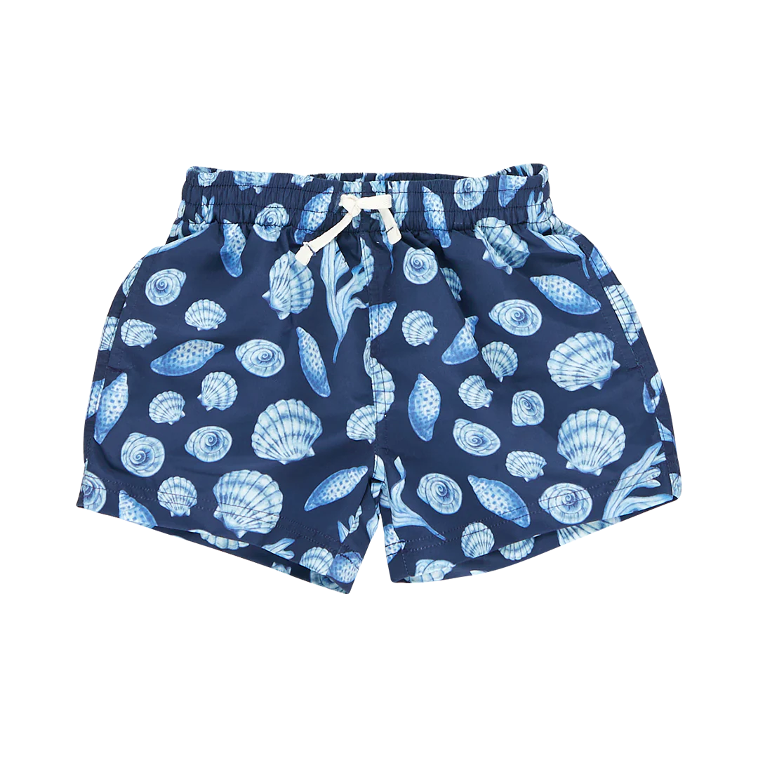 Swim Trunk - Blue Sea Shells