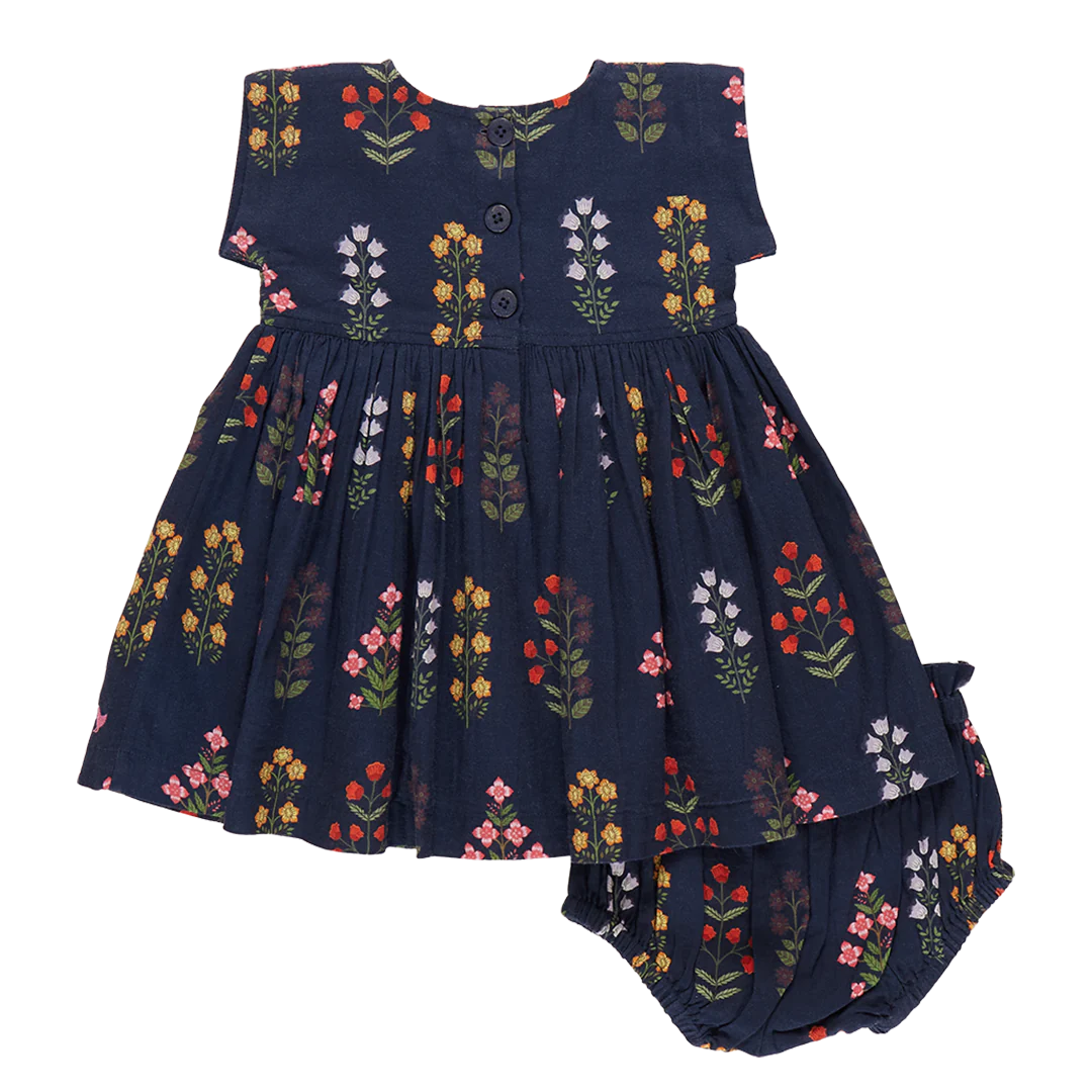 Baby Girls Marie Dress Set - Navy Field Floral