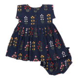 Baby Girls Marie Dress Set - Navy Field Floral