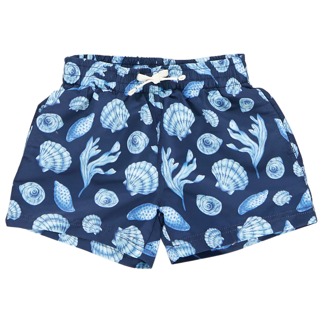 Swim Trunk - Blue Sea Shells