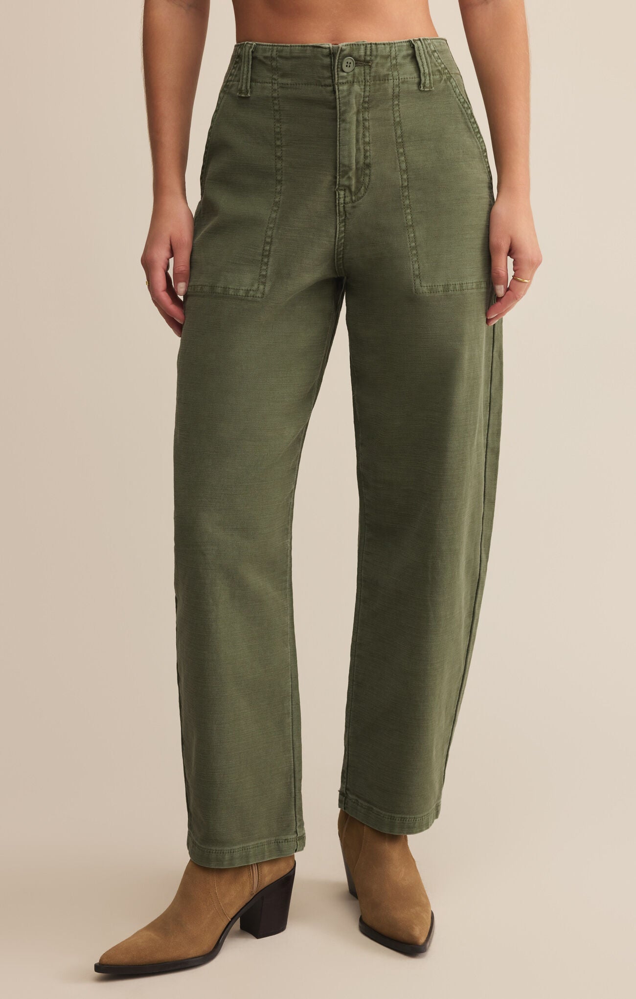 Olive Twill Pants