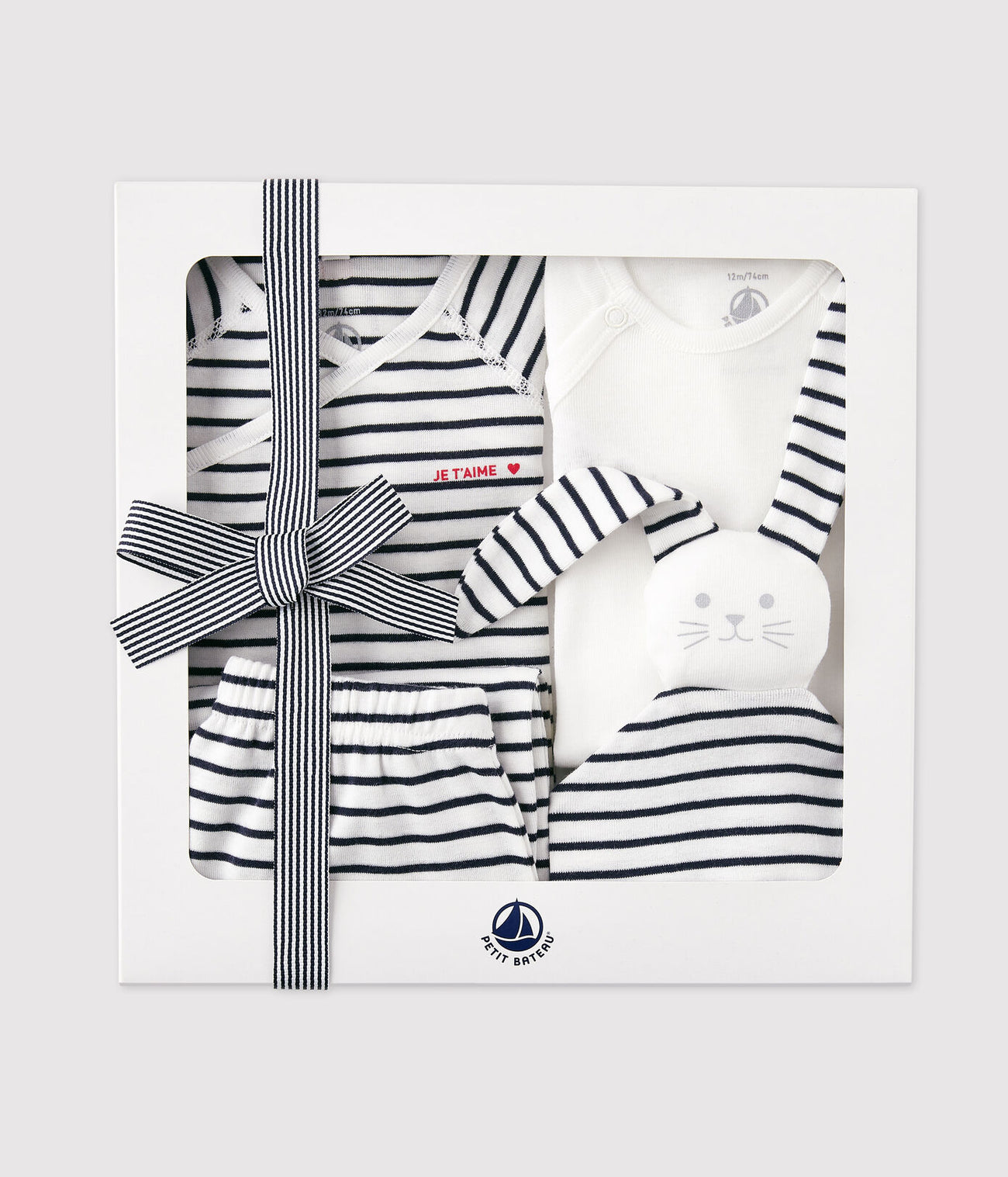 Blue Breton Stripe Organic Baby Set