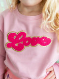 Love Script Patch Valentine's Day Sweatshirt
