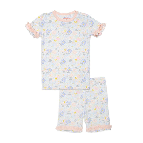darby modal pajama shortie set with ruffles