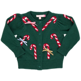 Constance Sweater - Green Candy Cane Bows