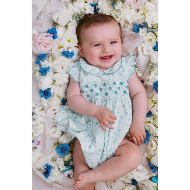 Cosmos Floral Short Sleeve Bubble Romper