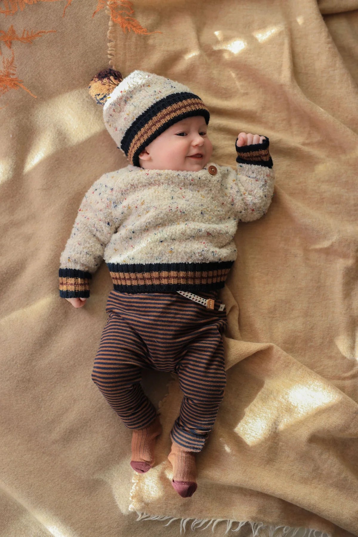URIEL SOFT MEDIUM STRIPE FLEECE PANTS - MELANZANA