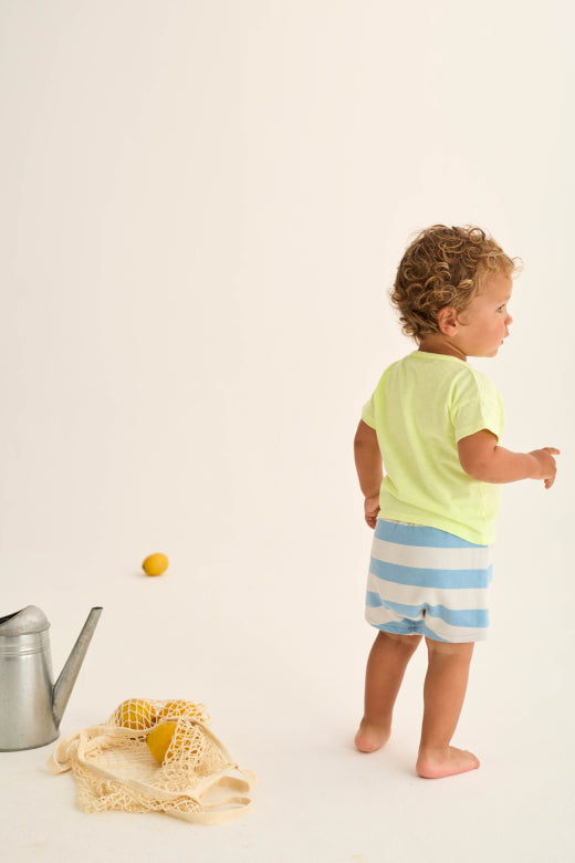 Cali striped cotton fleece baby shorts