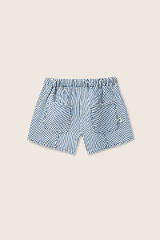 Amber fine striped denim shorts
