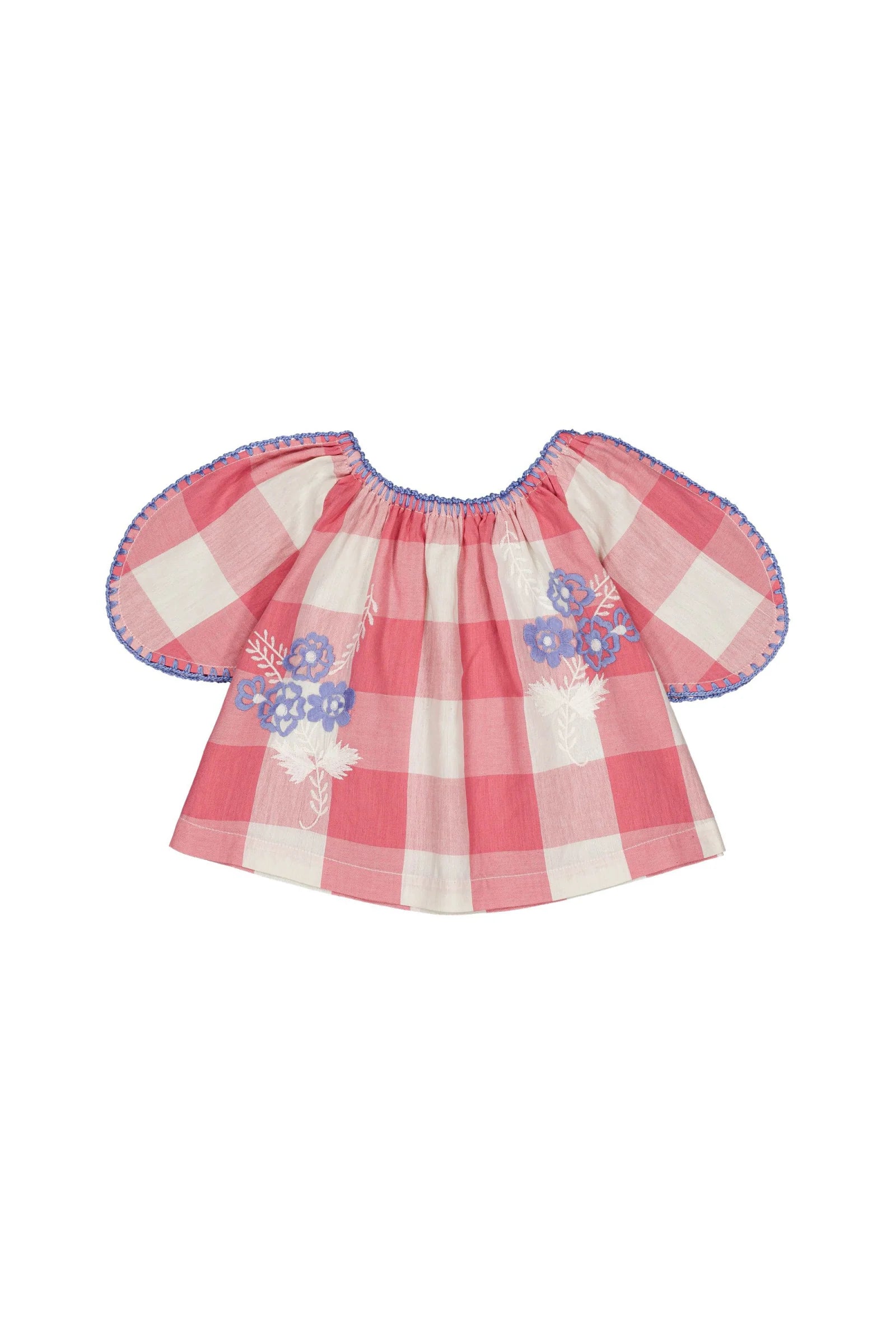 MARLETTE BABY BLOUSE CHECK ROSE