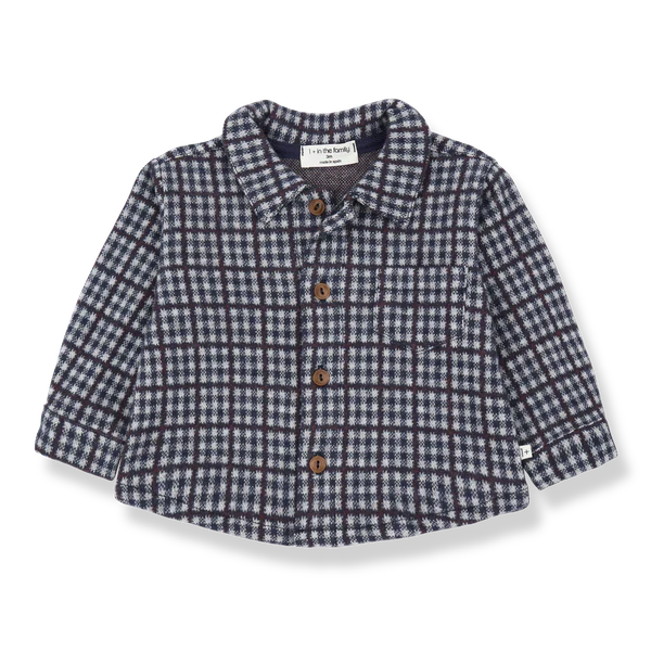 CONRAD CHECK FLEECE SHIRT - DARK-BLUE