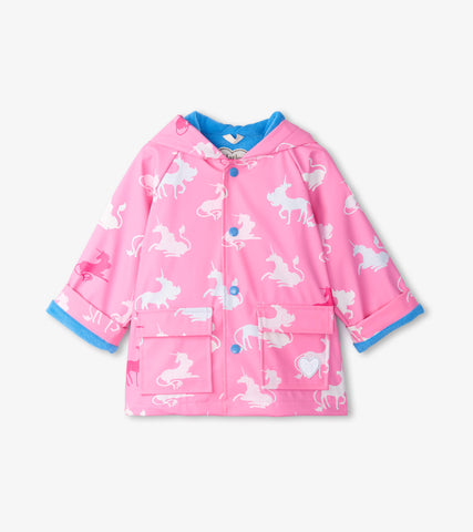 Toddler Girls Mystical Unicorn Color Changing Raincoat