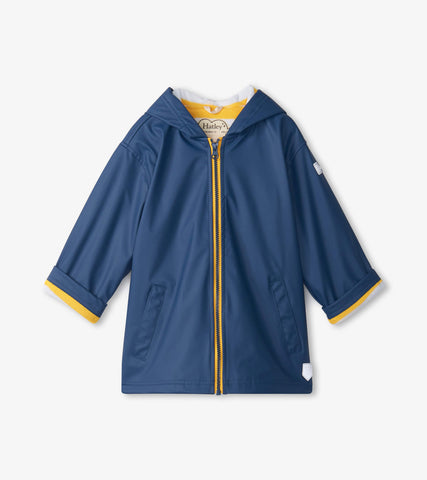 navy & yellow zip up splash jacket