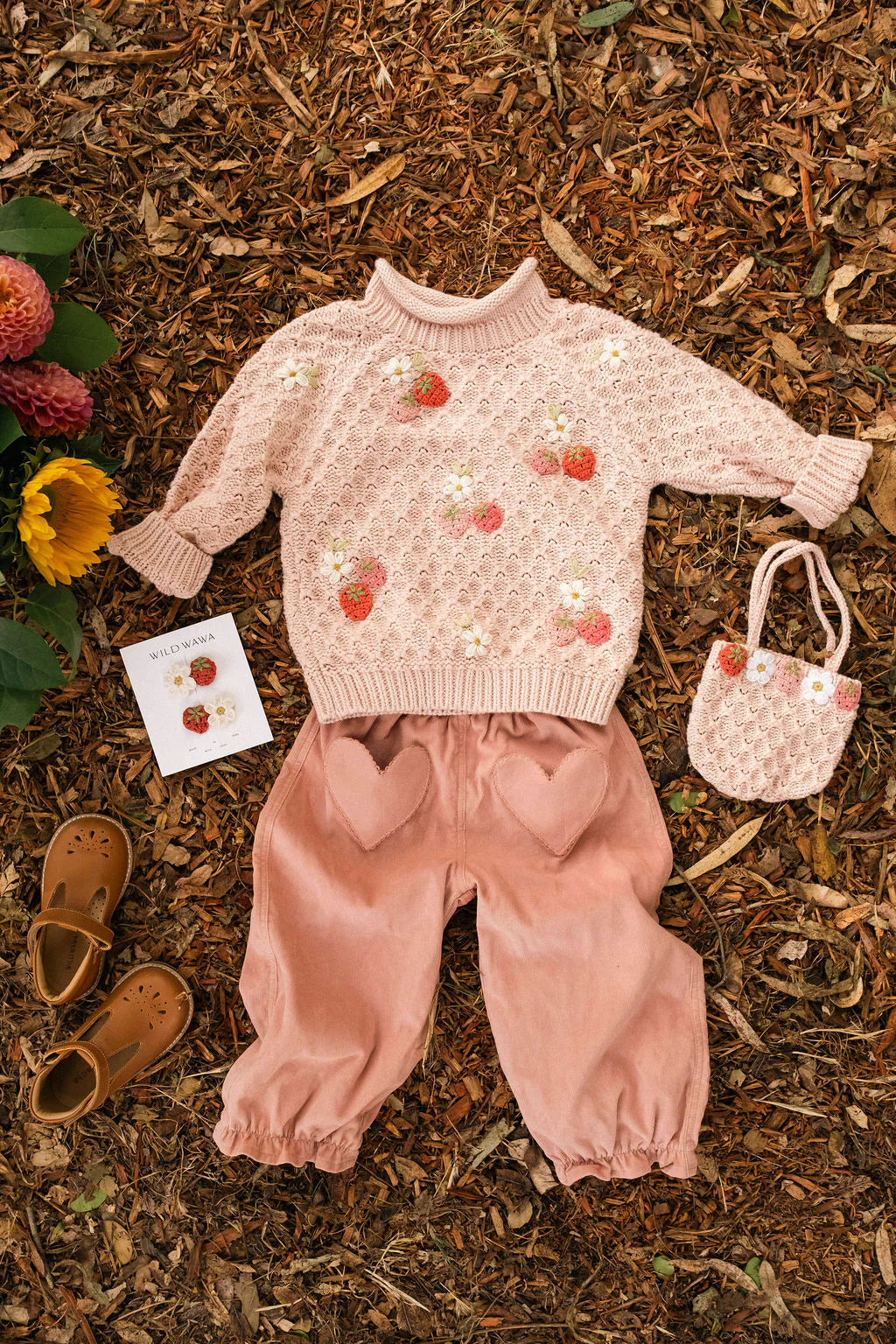 Heart Pocket Pants - Desert Rose