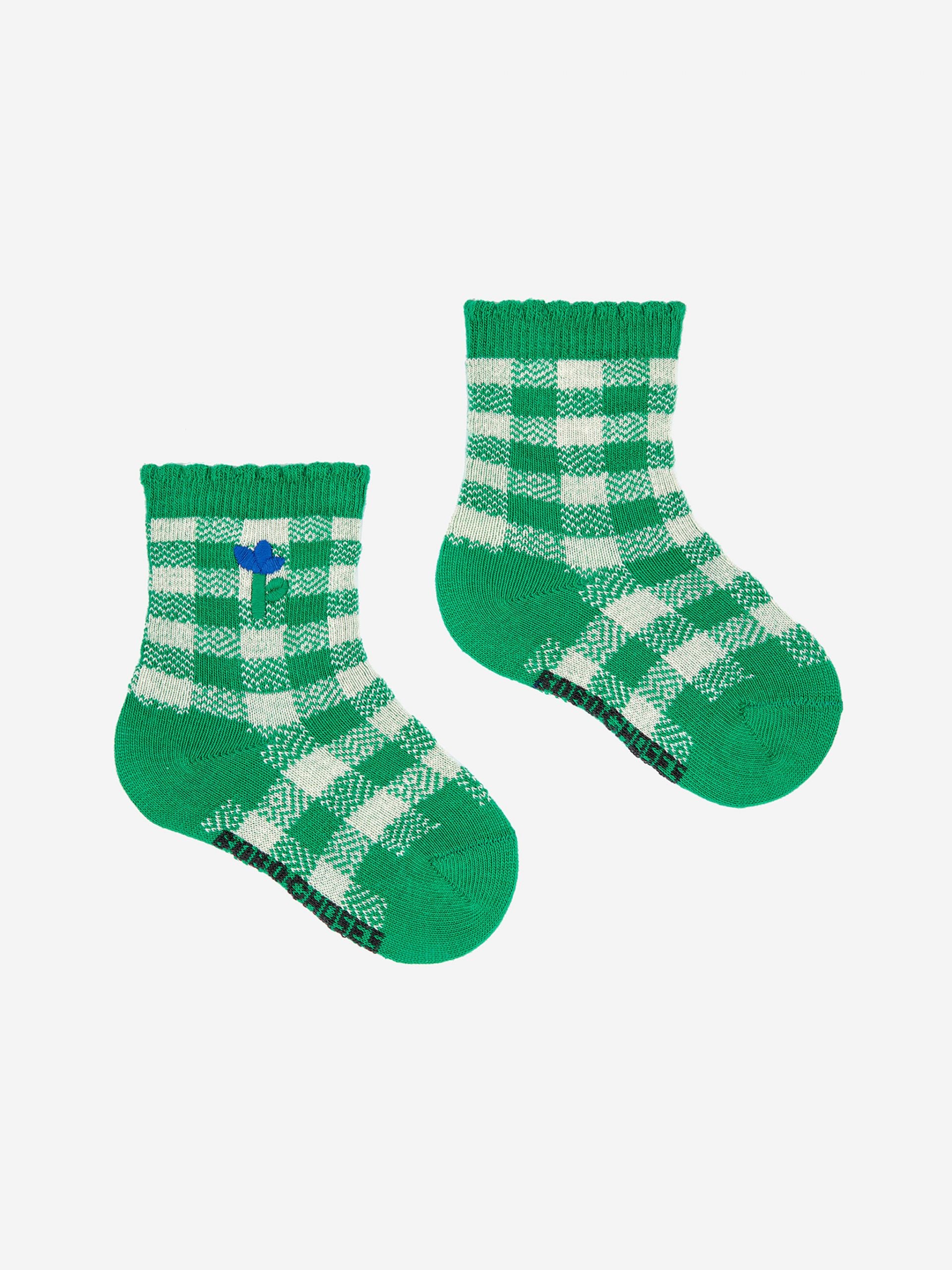 GREEN VICHY LONG SOCKS