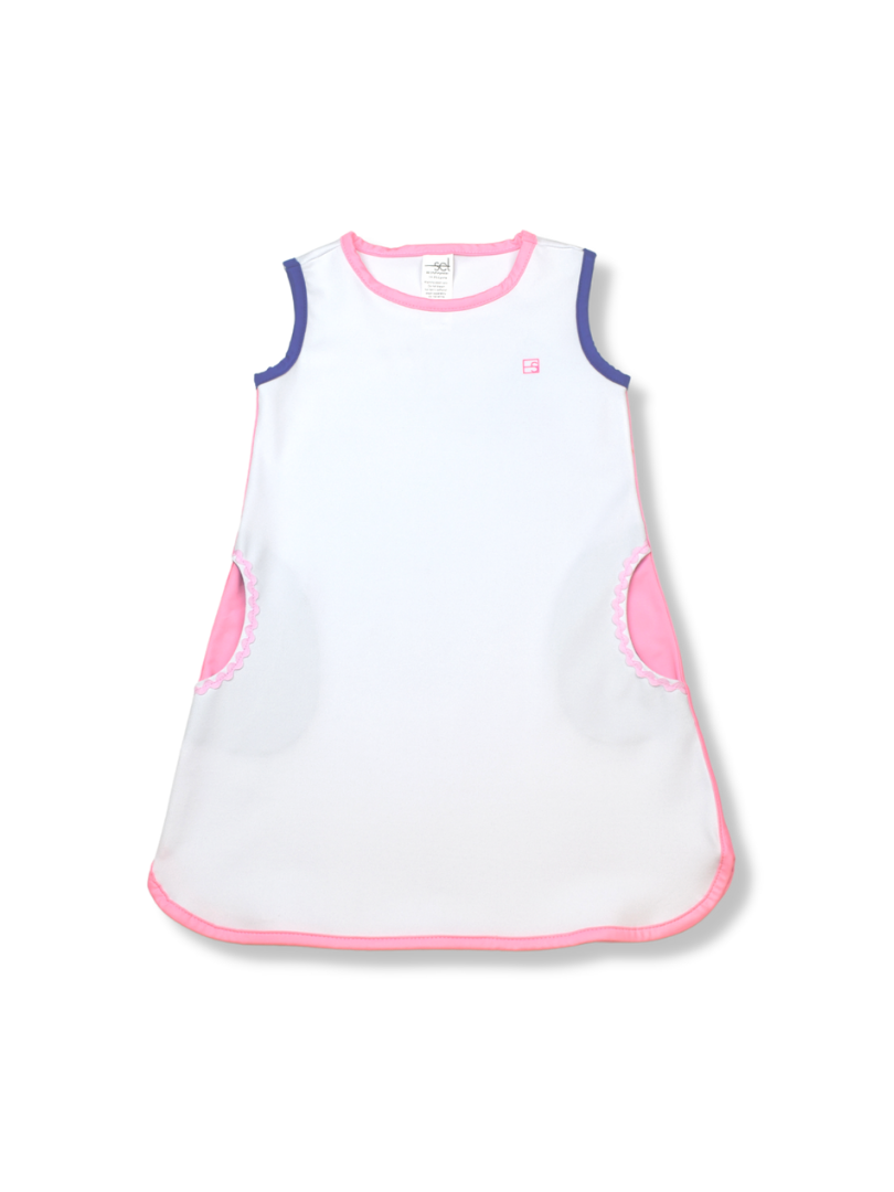 Tinsley Tennis Dress - White/Pink/Royal