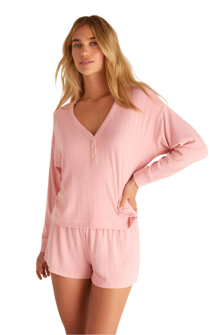 Dusk Silky Pointelle Long Sleeve Top