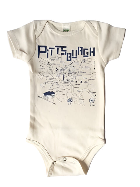 Baby Gift - Pittsburgh Map Onesie