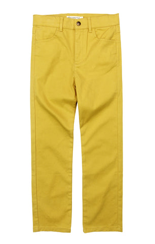 Skinny Twill Pant in Gold