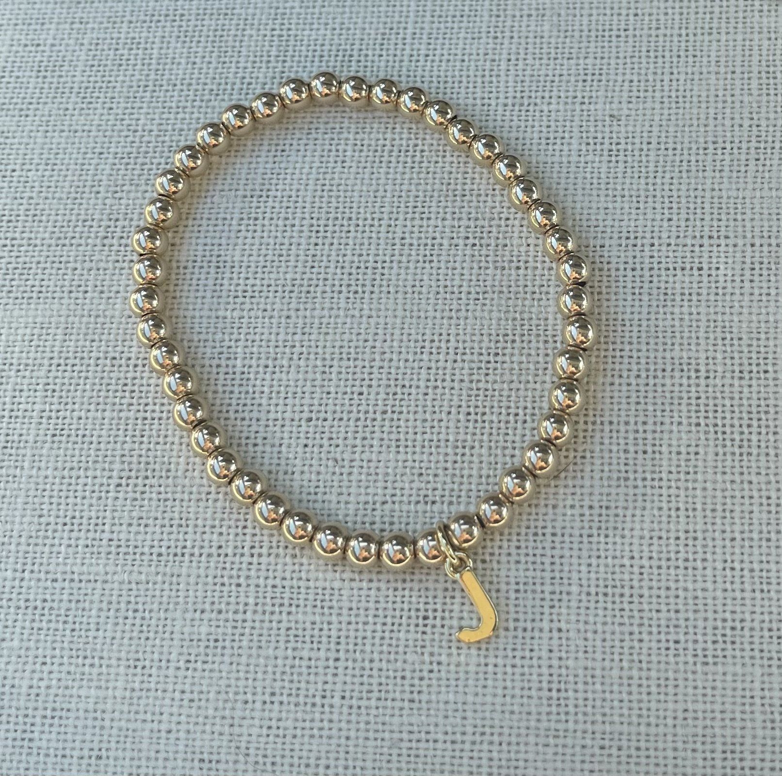 WOMEN'S JEWELRY - GOLD BEAD INITIAL BRACELET